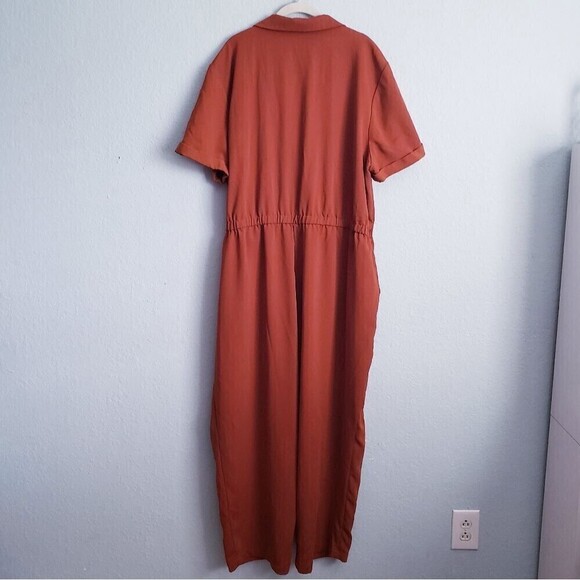 Ava & Viv Rust Short Sleeve Jumpsuit - Picture 8 of 8